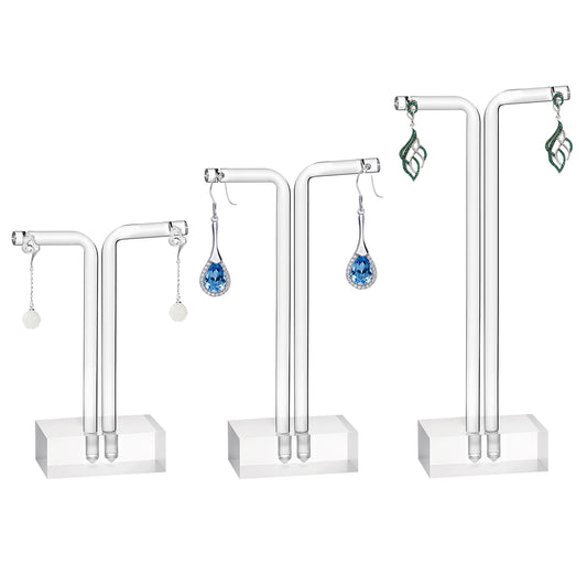 Xthrotsenk 3Pcs Acrylic Earring Holder Clear Jewelry T Stand Display Jewelry Holder Acrylic Jewelry Organizer Display Stand for Earring Selling Photography Props