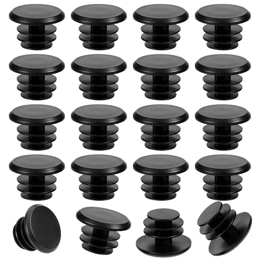 Mozeat Lens 20 Pieces Bike Bar End Caps Black Plastic Bike Handlebar Plugs Handlebar End Caps Bicycle for Road & Mountain Bikes, Most Bicycle Grip Bar Ends Plugs