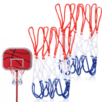 2Pcs Basketball Net Replacement, 8 Loop Replacement Hoop Nets for Indoor Outdoor, Basketball Net Accessories, Woven tricolour