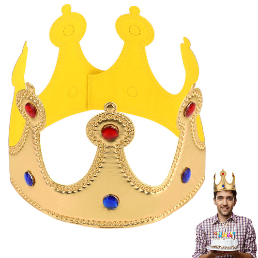 KALIONE Golden King Crowns Delicate Birthday Crown Hat Prince Crown Birthday Crown Birthday Boy Party Accessory Supplies King Crown Boy Birthday Party Dress-Up Set for Boys Birthday Party Decoration