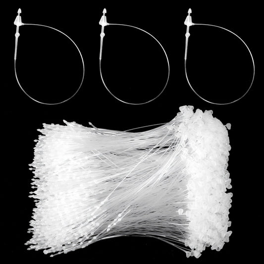 2000 Pcs Plastic Fasteners, 12.5 cm Long Clear Snap Lock Pins Security Jewelry Tags Pins Transparent Hang Clothing Price Tag Loop for Retail Store Clothes Crafts Price Tag Showing