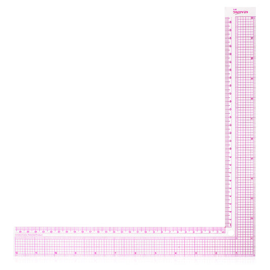 L-Square Rule 12 Inch Plastic Measure Rulers Clear Sewing Ruler Square Framing Measuring Tool Fabric Sewing Measuring Supplies for Pattern Making