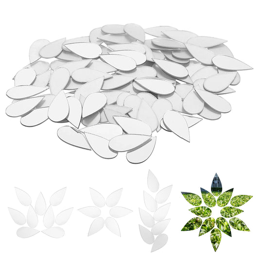 Teardrop Craft Mirrors, 200pcs 0.5x1 Inch Small Mirrors for Crafts Self Adhesive Acrylic Mini Mirrors Fancy Tiny Mirror Pieces for Crafts Disco Ball Mirror Tiles Mirror Tiles for Crafts Art Door Wall
