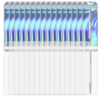 100 PCS Transparent and Holographic Packaging Pen Bag, 2.8 X 8.7 Inch Resealable Pen Bags for Bead Pens Sleeve Plastic Transparent Pens Packaging Bags for Makeup Brushes Jewelry Party Favor Candy