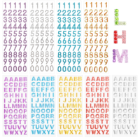 475 Pieces Glitter Alphabet and Number Stickers, 0.6" Multicolor A-Z and 0-9 Rhinestone Stickers Self-Adhesive Shiny Crystal Letters ABC Word Sticker for Scrapbooking, Card Making, DIY Art Craft