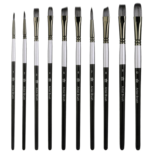 10 PCS Gouache Acrylic Paint Brushes Watercolor Brush Paint by Number Brushes Fine Paint Brushes Adult Art Paint Brush Set for Watercolor Oil Gouache Face Body Craft Miniatures Painting,Paintbrushes