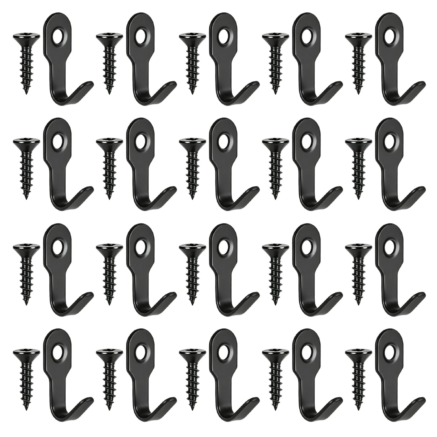 Bruislard 20Pcs Wall Hooks for Bathroom Small J Hook Black