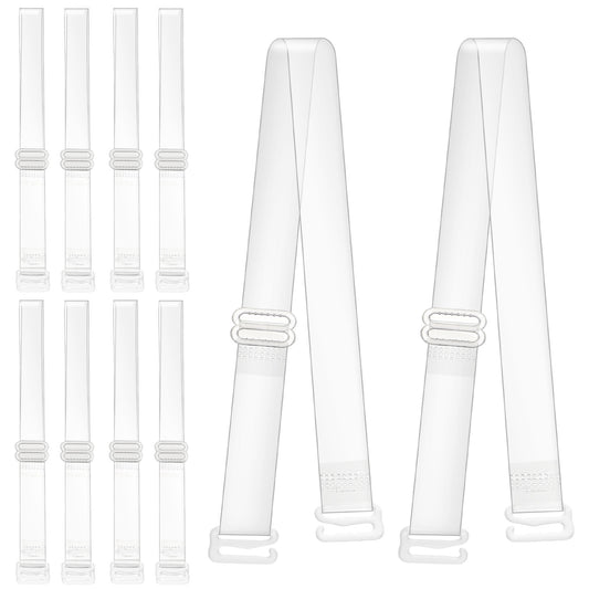 KALIONE 5Pairs Transparent Bra Straps, Thin TPU Clear Strap for Dress