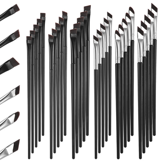 30Pcs Set Angled Flat Gel Eyeliner Brush Set Fine Point Eye Liner Brushes Thin Eyebrow Brushes Slanted Eye Make Up Brush Detail Makeup Brushs for Women Salon