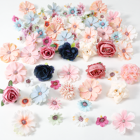 90 Pcs Faux Flower Heads Fake Mini Flowers for Crafts, Fake Peony Daisy Rose Flowers Bulk Multicolor Silk Fabric for Garland Holiday Wedding Party DIY Home Decoration