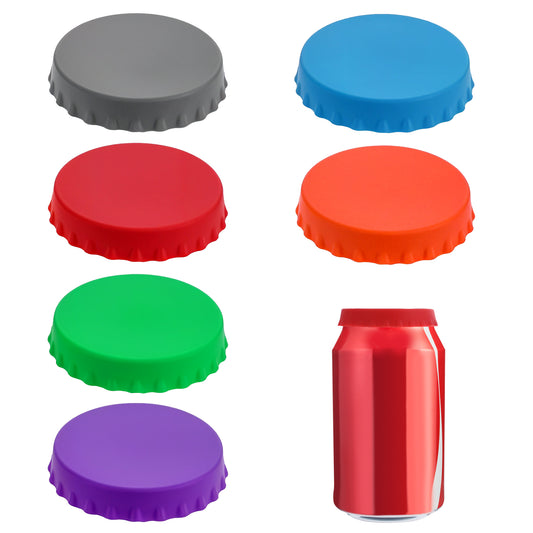 6pcs Soda Can Lids, Silicone Can Covers for Carbonated, Pop Can Lid, Lids for Cans, Spill-Proof Can Saver, Reusable Beverage Can Covers Fits Standard Soda Cans Energy Drink Juice Cans