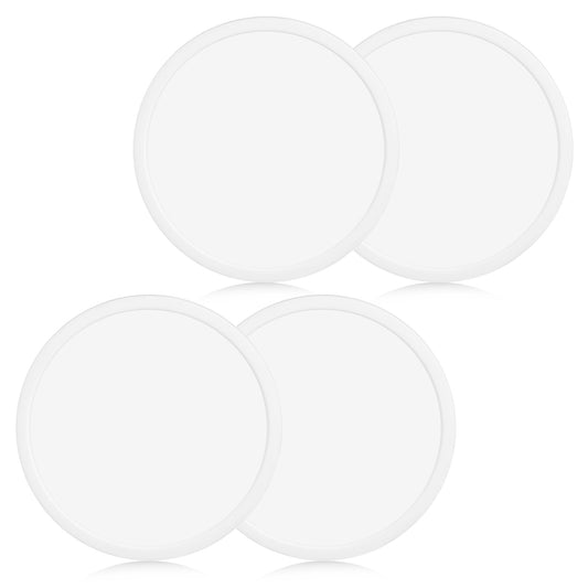 4 Pcs Cup Coasters Round Silicone Pad Non Slip Coaster Drink Coasters Coffee Beer Mats Wine Glass Coaster for Drinks Home and Outdoor (White)
