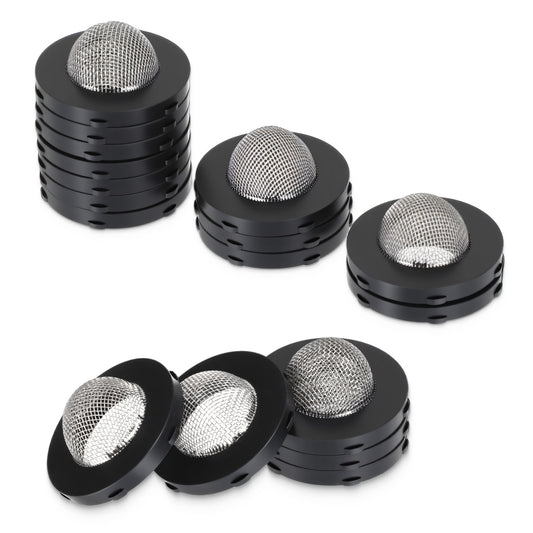 Hose Gasket Washers, 12 Pcs 3/4” Stainless Steel Garden Hose Filter with Strainer Rubber Seals Gasket Fittings for Standard 3/4“ Garden Hose-Fittings and 5/8” Washing Machine Connector (Black)