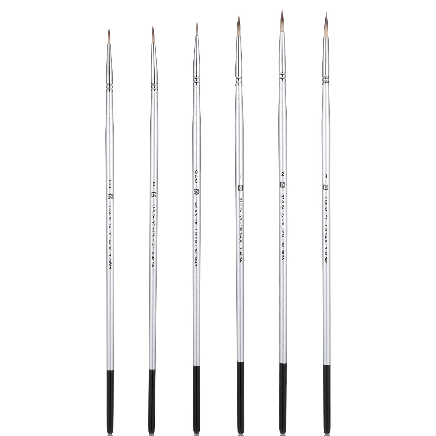Rigger Liner Brushes, 6 Pcs Script Liner Paintbrush, Extra Long Fine Tip Paint Brush Set, Detail Paintbrushes Pinstriping Scroll Outlining Brush for Acrylic Watercolor Oil Gouache