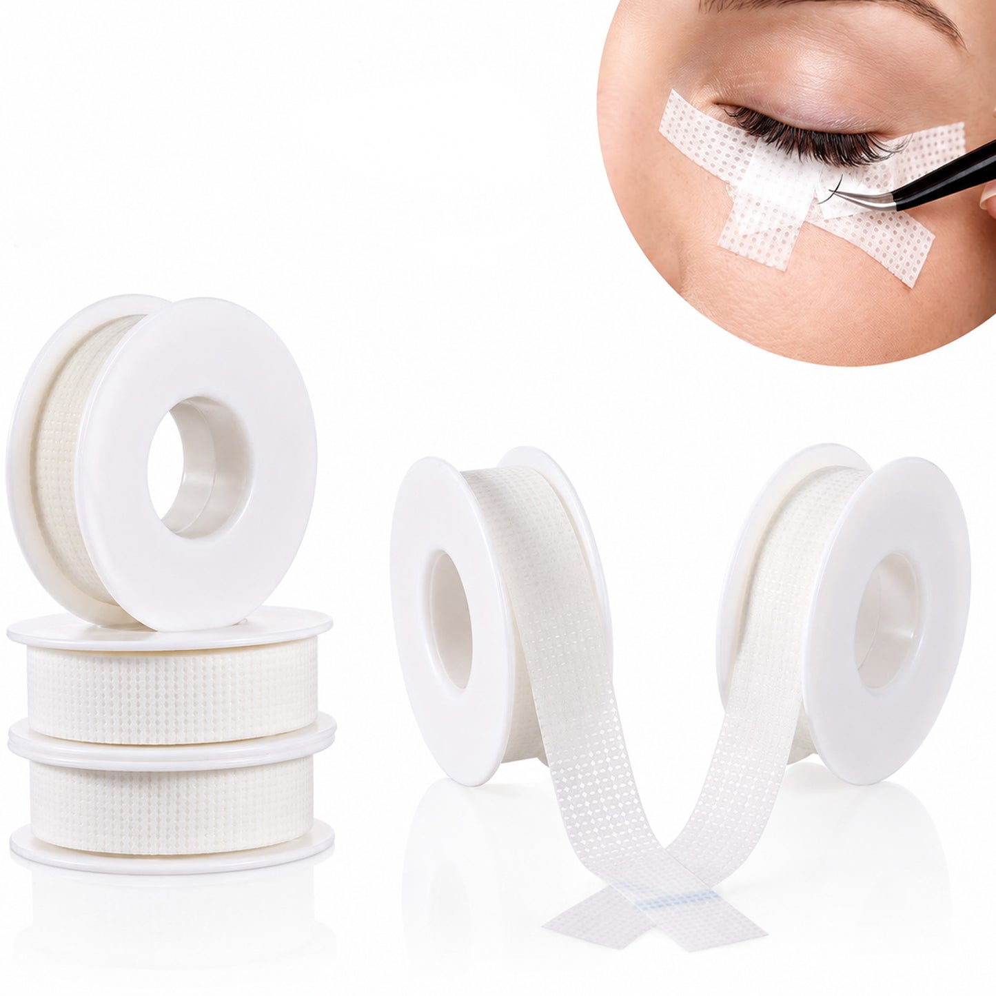 Bruislard 5 Rolls Lash Tape Non Woven Fabric Eyelash Tape