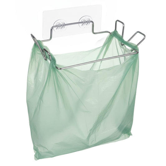 Over Cabinet Trash Bag Holder, Portable Hanging Trash Can Stainless Steel Bag Holder Under Sink Wall Mounted Trashes Can Kitchen Waste Bins Wall Adhesive Hanging Garbage Bins, With Sticker Base