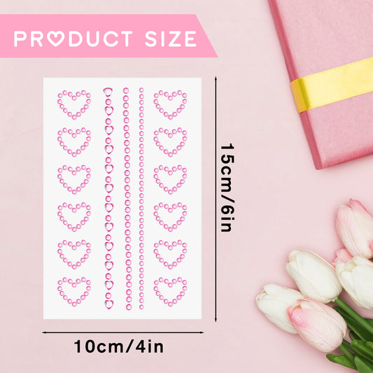 Face Gems Stick on, 5 Sheets Self Adhesive Face Rhinestones Glitter Heart Star Moon Shape Face Jewels for Women Hair Gems and Pearl Stickers for Face, Hair, Eye, Body, Makeup, DIY Crafts