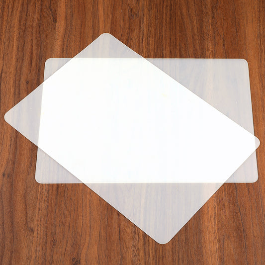 2PCS Silicone Mats Non-Slip Heat Resistant Plastic Placemats Wipeable Matte Clear Countertop Protector Liner for Kitchen Baking Pastry, Table, Coffee, Crafts(30x21cm, Translucent)