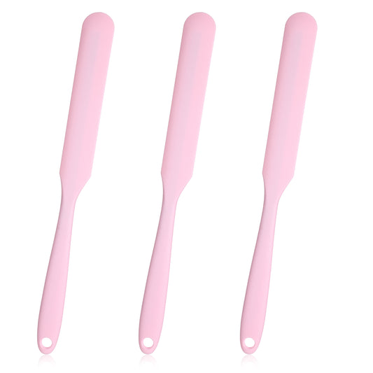 3 Pieces Silicone Wax Stick Large Reusable Wax Sticks Non-Stick Silicone Waxes Spatulas Waxing Applicators Hair Removal Sticks Hard Stir Scrapers for Home Beauty Salon Body Waxings Use(Pink)
