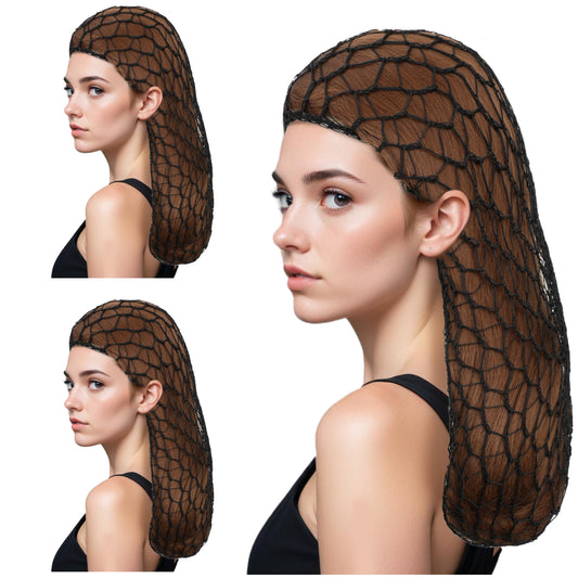 3Pcs Hair Net Snoods for Women Hair Nets for Sleep Mesh Crochet Head Cover Mesh Hair Net Sleeping Mesh Soft Rayon Knit Crochet Hairnet Mesh Crochet Hair Net for Women Long Hair Curly Hair