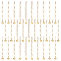 30 Pcs Chain Extenders for Necklaces with Heart Charms 60mm Bracelet Extender Gold Charm Necklace Chain Stainless Steel Chains Extender for Necklaces, Bracelets, etc. Extensions