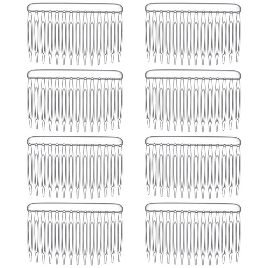 8Pcs Clear Hair Combs French Side Comb Plastic Small Hair Comb Clips for Fine Hairs 14 Teeth Vintage Twist Bun Combs Accessories for Women Bridal Wedding Veil