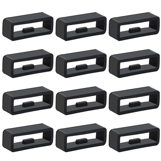 12 PCS Watch Band Strap Loops, Replacement Watch Strap Holder Loops Silicone Watch Band Keeper Bands Connector Fastener Rings Watch Strap Keeper for Smart Sport Watches Wristband Retainer Replacement