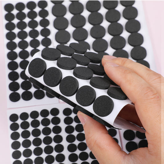 240 Pcs Mini Foam Felt Pads, Small Felt Furniture Pads 3/8 Inches Self Stick Pad Furniture Pad Self Adhesive EVA Foam Dot Circles for Cabinet Doors Desks Drawers Floor (Black)
