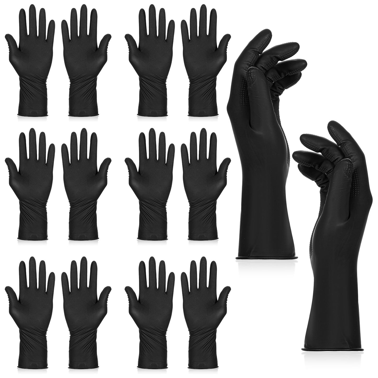 SynHHergyx Hair Color Gloves, 3 Pcs Reusable Rubber Gloves Hair Dye Glove Professional Hair-Dying Tools for Home Salon Barber Hairs Dyeing and Coloring, Cleaning (Black, Small)