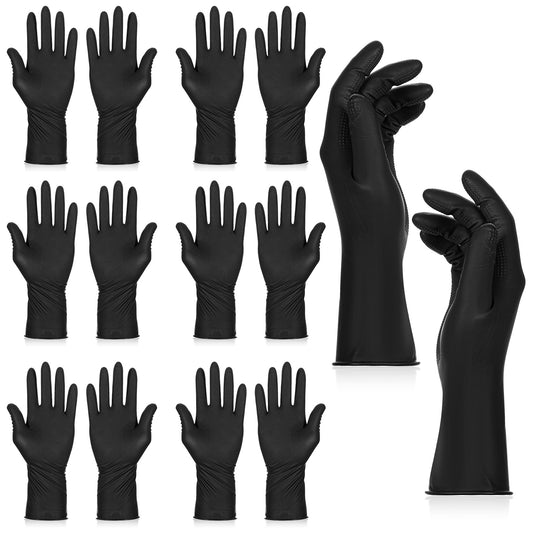 SynHHergyx Hair Color Gloves, 3 Pcs Reusable Rubber Gloves Hair Dye Glove Professional Hair-Dying Tools for Home Salon Barber Hairs Dyeing and Coloring, Cleaning (Black, Small)