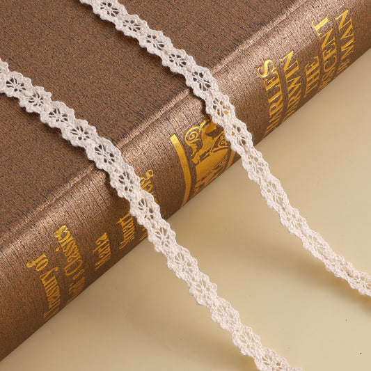Cotton Lace Ribbon, Vintage Ribbon Cotton Lace Trim, Crochet Lace Trim, Bridal Wedding Decoration, Beige Lace Trim for Scrapbooking, Gift Package, DIY,10 Yards (1CM)
