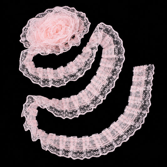 Light Pink Lace Ruffle Trim