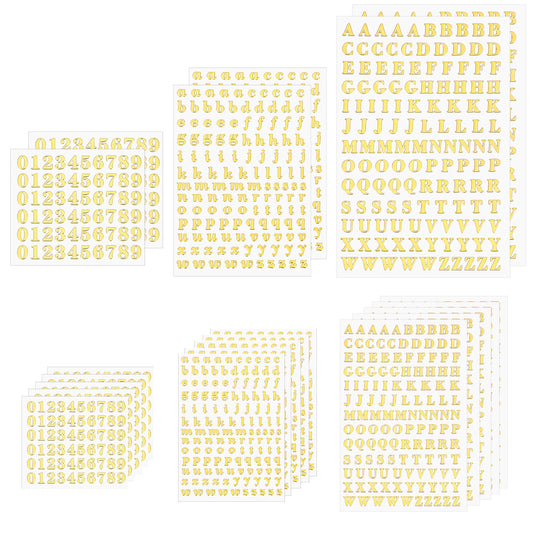21 Sheets Gold Letter Stickers Small, Alphabet Number Stickers Small Glitter Alloy Self Adhesive Tiny Number Sticker Monogram Decals Tiny Letters Sticker for Scrapbooking Nails Manicure DIY Crafts