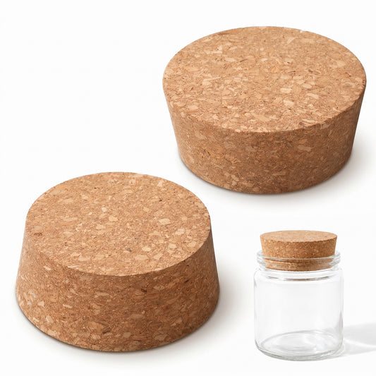 2Pcs Large Cork Stoppers 3~3.4 Inch Cork Lids for Jars