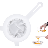 Kitchen Ultra Fine Nylon Mesh Strainer, 400 Mesh Fine Mesh Strainer with Handle Mesh Sieve Kitchen Filter Tool for Liquids Soy Milk Coffee Milk Yogurt Juice Tea Leaf Filter Wine