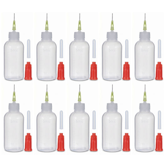Precision Needle Tip Glue Squeeze Bottle 50ml Glue Precision Tip Applicator Bottle Needle Tips Squeeze Bottles Glues Bottles with Blunt Needles for Dispensing Refilling Oil Liquids Paint Quilling