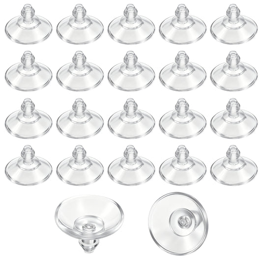 20 Pack 18mm/0.7" Suction Cups for Glass Table Tops, Small Transparent Anti-Collision Suction Cups for Furniture, Desk, Without Hooks, Bumper Protection