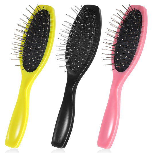 3 Pack Wig Wire Brush Metal Hair Brush Portable Stainless Steel Professional Synthetic Hair Brush Detangling Brush Hair Extension Combs for Wigs Women