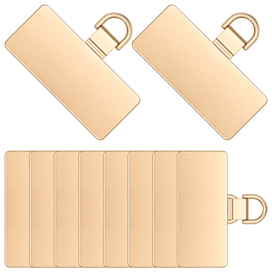 FdcLixuvol 10 Pack Phone Lanyard Tab, Metal Phone Tether Tab Universal Cellphone Patch Phone Tabs Ultra Thin Smartphone Lanyard Pad for Full Phone Cases, Gold