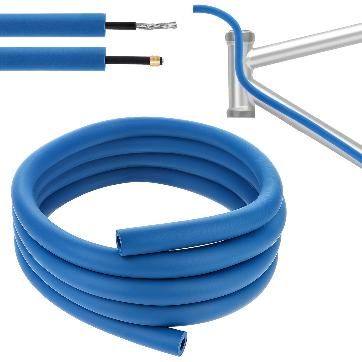 1.7M Bike Frame Internal Housing Dampers, Bikes Sound-Absorbing Cable, 6mm Foam Sleeve, Universal Bicycle Cable Dampener for Mountain Bike/Road Bike (Blue)