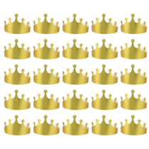 25 Pieces Gold Paper Crowns for Adults, Foldable Gold Party Hats Crowns Party Favors Hats Golden King Crowns for Baby Shower Photo Birthday Celebration New Year Wedding Anniversary
