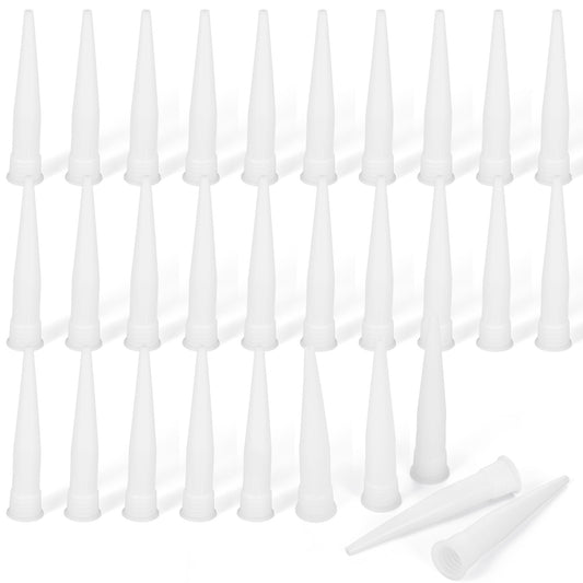 30 PCS Caulking Tips, 9.2cm/3.6inch Plastic Caulk Extension Nozzle Caulking Tips Nozzles, Caulk Nozzles Applicator, Caulks Nozzle Tip Tool for Sausage Caulkings Tool Seamless Sealant Application