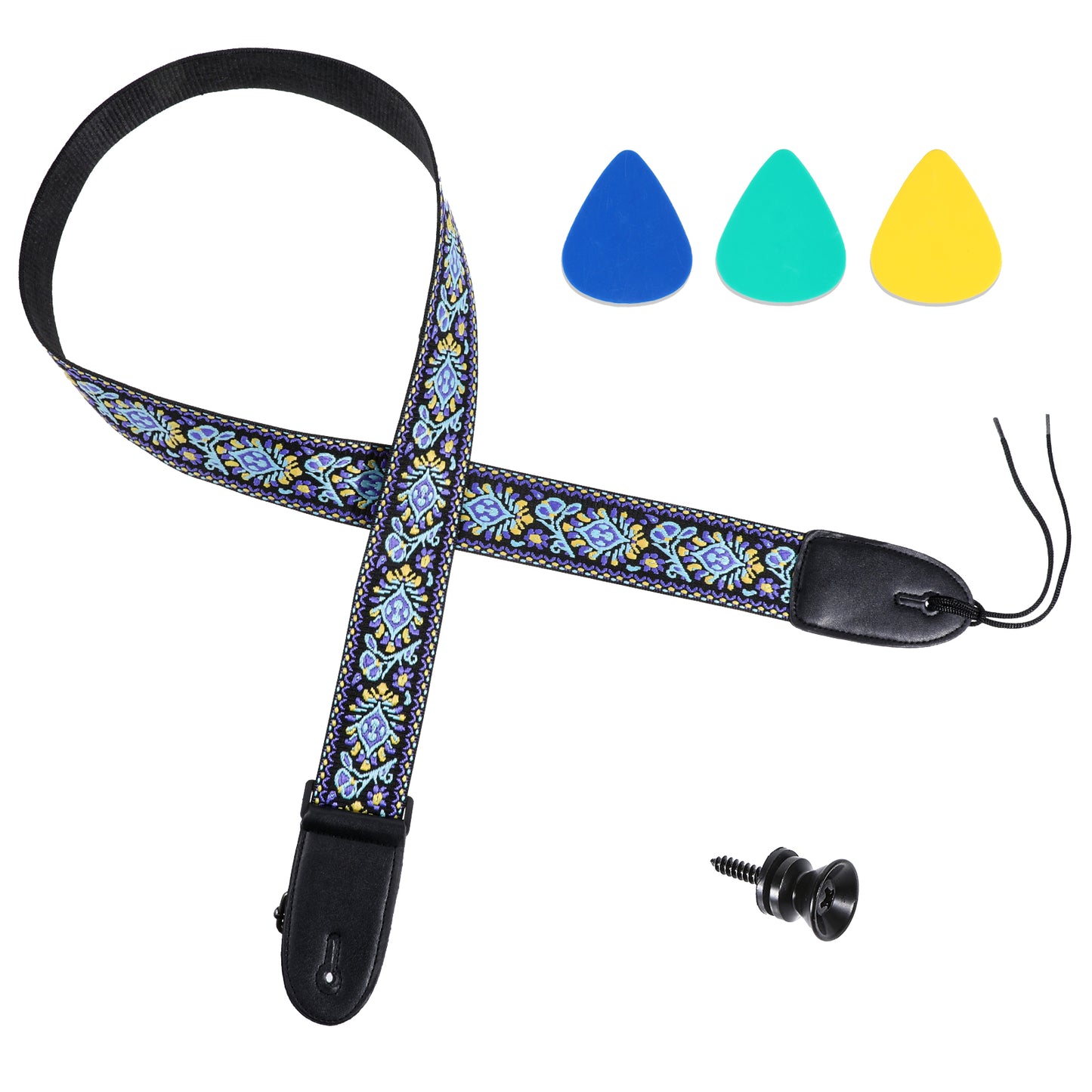 Ukulele Strap Jacquard Flower, Hawaiian Jacquard Flower Ukelele Shoulder Strap for Ukulele or Small Size Guitar, Ukulele Shoulder Strap for Soprano Concert Tenor Baritone String Instruments, 5 Cm Wide