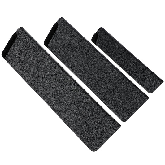Knife Covers or Sleeves, 3 Pcs ABS Universal Knife Guard Kitchen Knife Sheath Knife Blade Guard Gentle Non-Scratch Felt Lining Knife Protectors for Chefs Knife, Cleaver (Black)