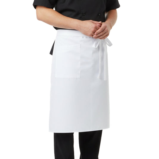 Fyntave White Apron Waist Half Apron with Pockets Waiter Chef Costume Adjustable Waist Strip Lightweight Half Aprons for Men Women Resistant Waitress Waiter Kitchen BBQ Restaurant Coffee 68 x 68cm