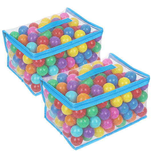 2PCS Ball Pit Balls Bags, Reusable Storage Mesh Bag