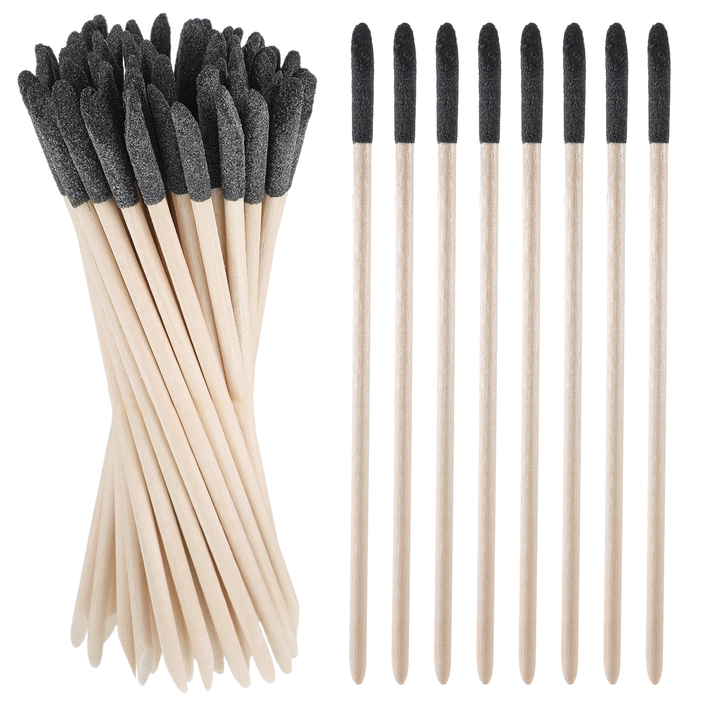 50 Pack Sanding Sticks, Matchstick Sanding Stick of 280 Grit Fine Detailing Polishing Sticks for Plastic Models Tight Spaces Wood, 5.4 x 0.2 Inch