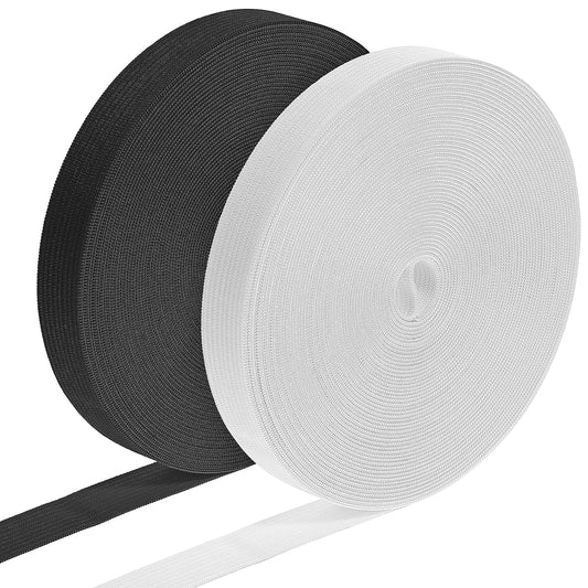 2 Rolls Elastic for Sewing Elastic Band for Sewing, Elastico para Costura, 15mm Wide Heavy Stretch High Elasticity Knit Elastic Band for Waistband Pants Dress Swimwear Belt 10 Yard