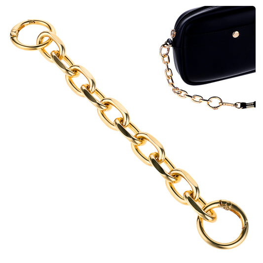 Fashion Large Metal Cross-Body Purse Strap Extender, Gold Purse Strap Extender 7.4 Inch Handbag Shoulder Strap Extender, Bag Chain Accessory Charms for Women Purse Handbags Shoulder Bag Decoration
