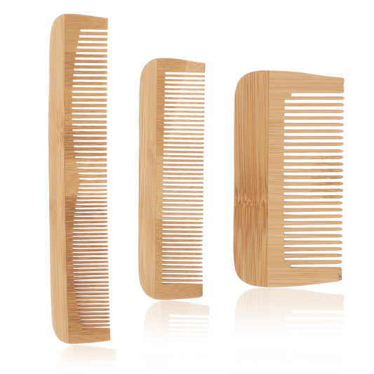 3 Pcs wooden comb, hair combs for women Anti-Static Wood Combs for Men Detangling Fine Tooth Combs Natural Bamboo Comb Styling Pocket Comb for Beard, Hair, Mustache,Curly, Thick, Wavy Hair